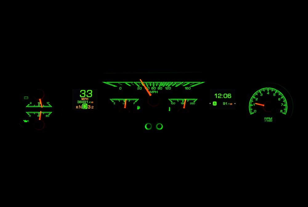 Dakota Digital HDX-64F-FAL-K Analog Gauge System Compatible with 1964-65 Ford Falcon, Ranchero and Mustang Black Alloy