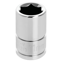 W38211 Performance Tool 6-Point Socket, 3/8-Inch Drive, 11mm
