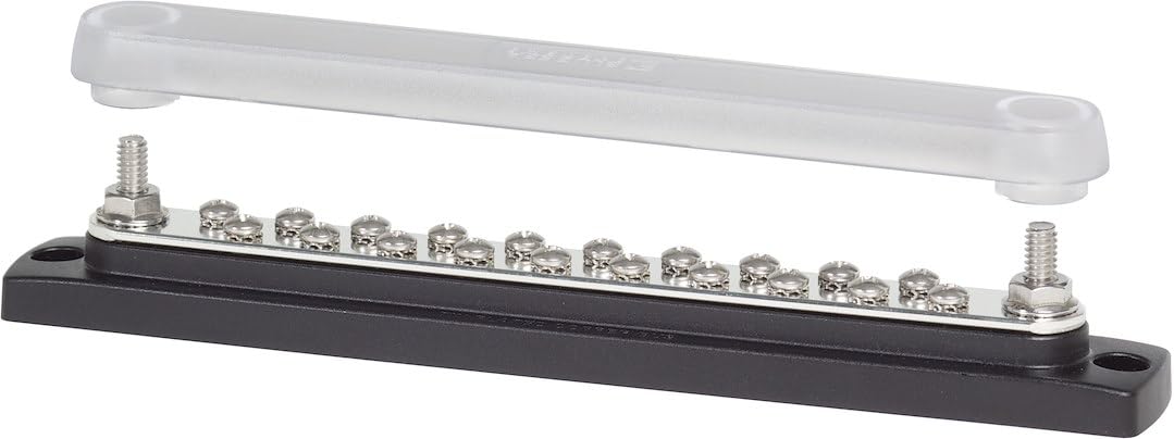 Blue Sea 2312 Systems Blue Sea, 150 Ampere Common Busbar 20 X 8-32 Screw Terminal with Cover