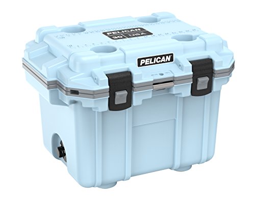 30QT Pelican Elite Cooler (Light Blue/Grey)