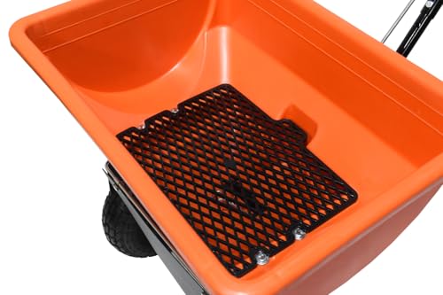 Agri-Fab 45-0575, Push Ice Melt Broadcast Spreader 85lb Capacity, Approximately Coverage of ¼ Acre (14,000 sq. ft.), 10-Ft Spread Width, Direct Rod Control, Includes Grate and Built in Deflector