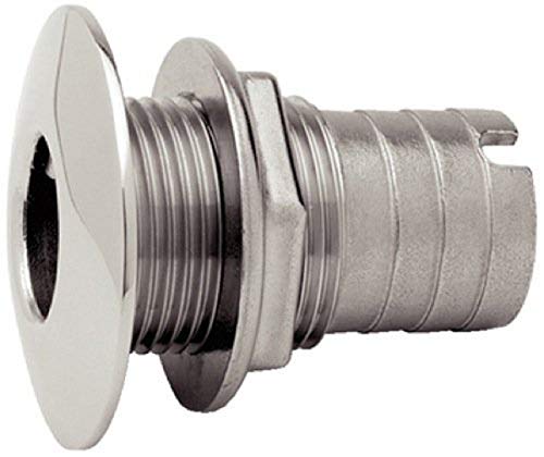 Attwood Stainless Steel 66543-3 Barbed Short Thru-Hull, 1 1/8-Inch