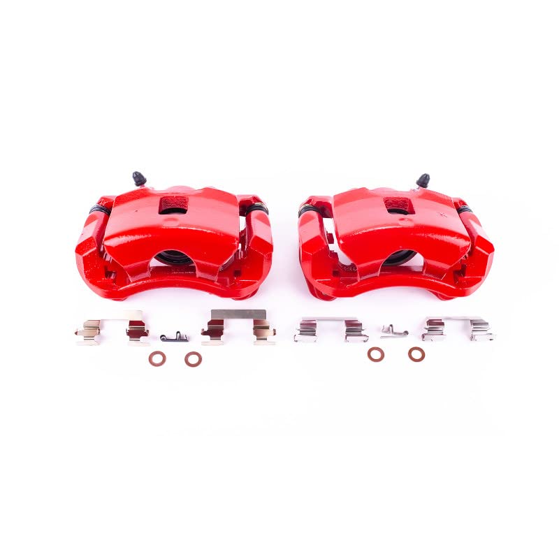 Power Stop S4880A Front Pair of High-Temp Red Powder Coated Calipers For Chevrolet Cobalt 2005-2010, Pontiac G5 2007-2010 [Model Specific]