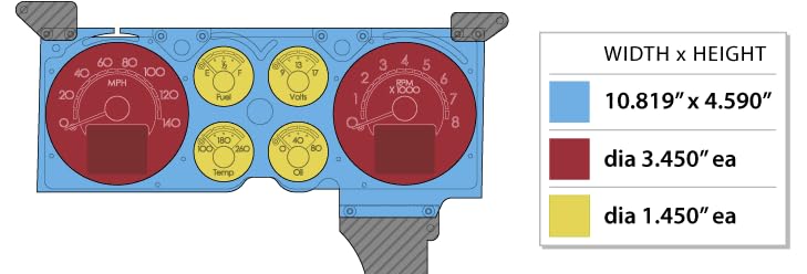 Dakota Digital Compatible with RTX-78C-MC-X 1978-85 Chevy Monte Carlo Early Design Style Retrotech Gauge System