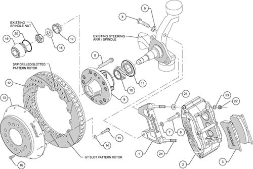 12.88" FNSL6R Front Hub Kit