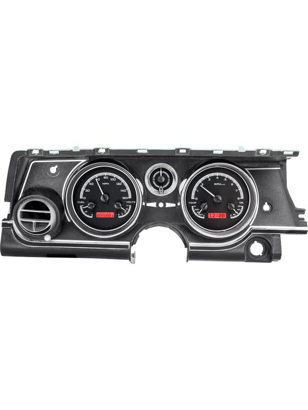 VHX-63B-RIV-K-R Dakota Digital VHX Analog Gauge System Compatible with Buick 1963-65 Riviera Black Alloy Red Backlighting
