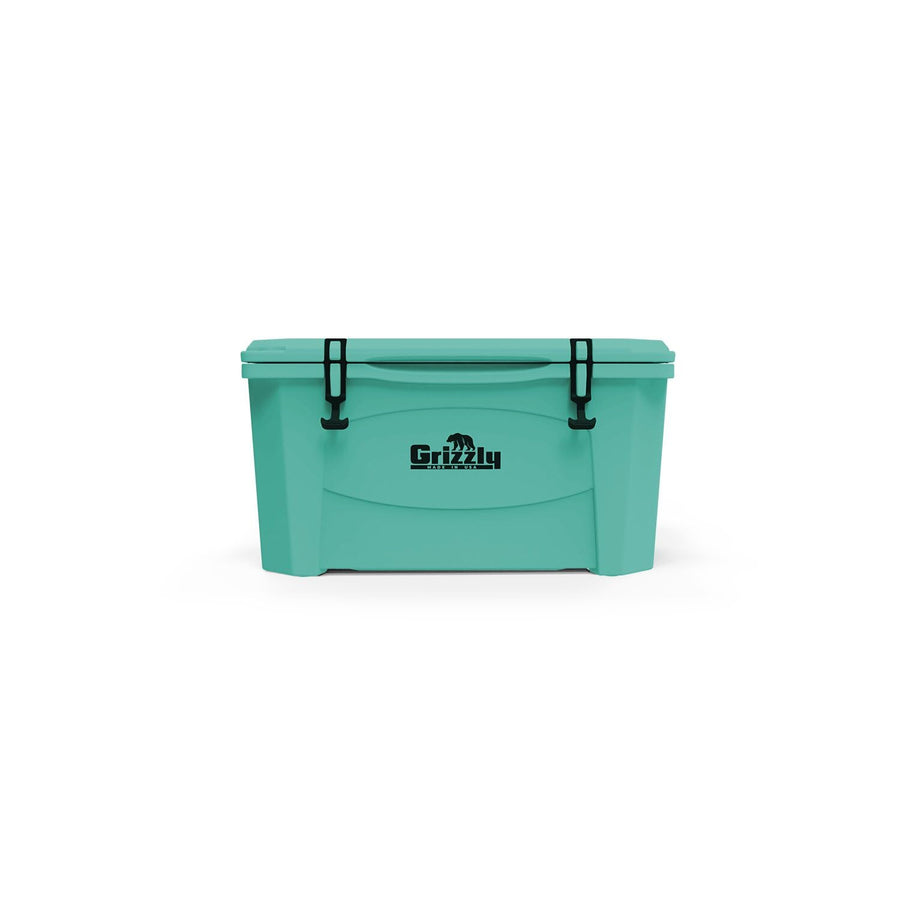60 Cooler Grizzly | 60 qt Ice Chest Durable Rotomolded Insulated | Made in USA | Warranty for Life | for Beach Boat Camping Fishing Hunting | G60 | Seafoam