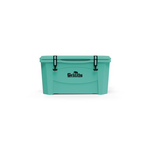 60 Cooler Grizzly | 60 qt Ice Chest Durable Rotomolded Insulated | Made in USA | Warranty for Life | for Beach Boat Camping Fishing Hunting | G60 | Seafoam