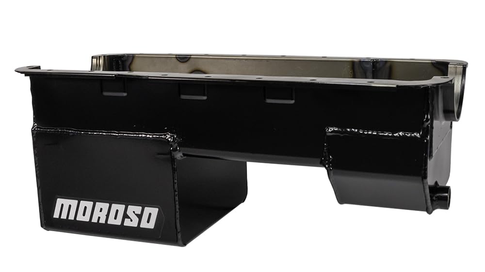 Fabricated Moroso Steel Oil Pan, 7 Quart Capacity, Small Block Ford 351W in Fox Body Mustang, 9" Rear Depth