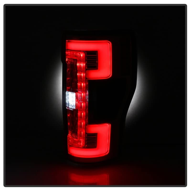 Ford F250 Superduty Spyder 17-18 Blind Spot Monitoring Model LED Tail Lights - Red Clear