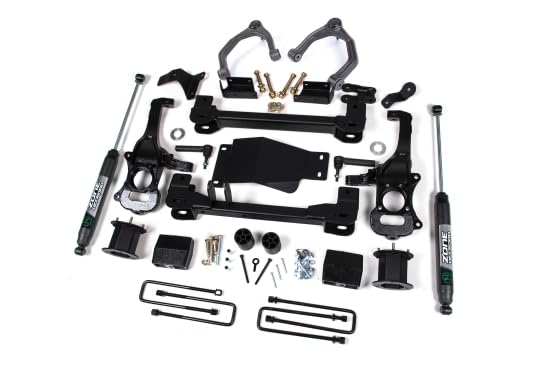 4 inch Zone Offroad Full Suspension Lift Kit | Nitro Shocks | Compatible with Chevrolet Silverado 1500 Custom Trail Boss/LT, GMC Sierra 1500 AT4, 2024 LT 4WD, LTZ 4WD 2019-2023