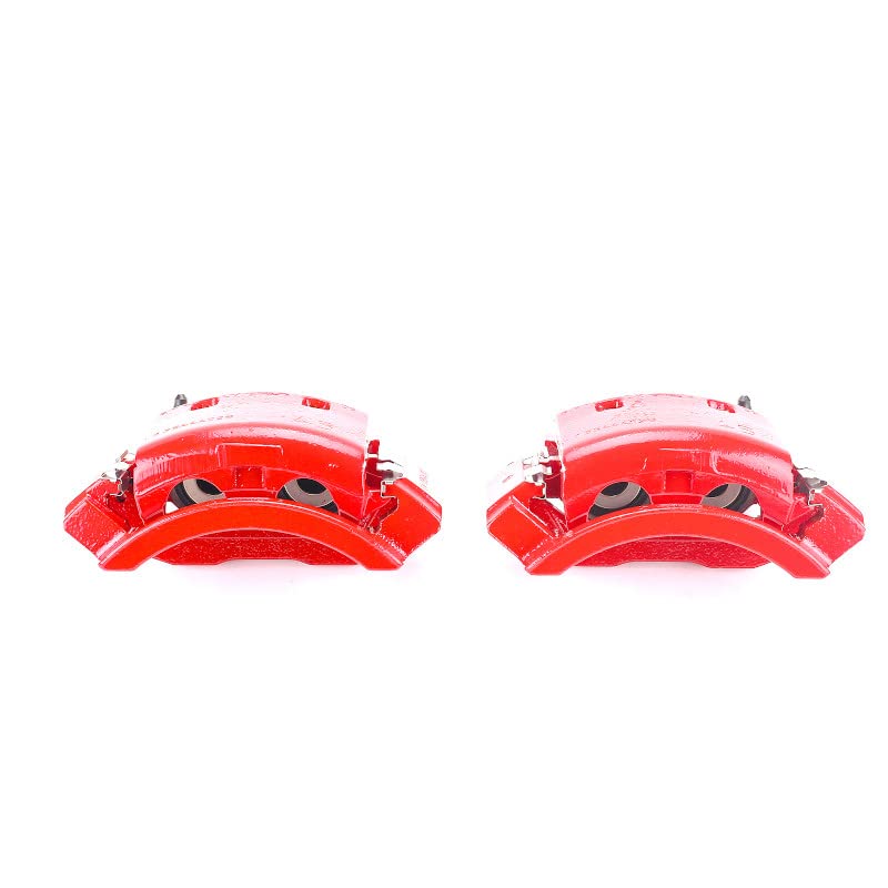 Power Stop S4796 Rear Pair of High-Temp Red Powder Coated Calipers For Dodge Ram 2500 2001-2002 [Model Specific]