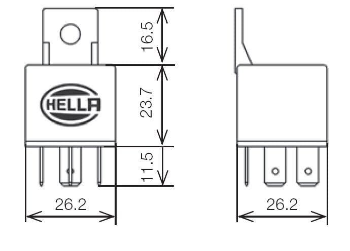 12V/40 Amp HELLA Mini ISO Relay with Bracket SPDT