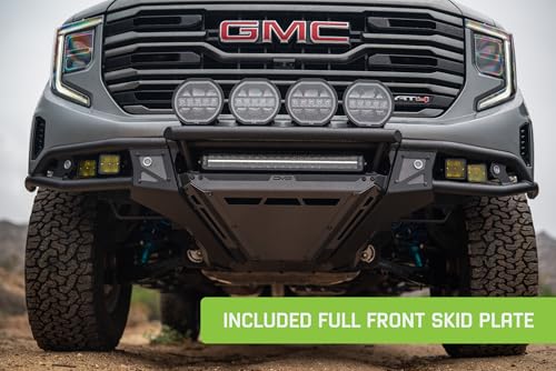 Offroad DV8 Tube Front Bumper for 2022-2025 GMC Sierra 1500 | High-Speed Desert & Rock Crawling Styles | Ultra High-Clearance Design | Prerunner Push Bar w/Light Mounts | Center Light Mount | Steel
