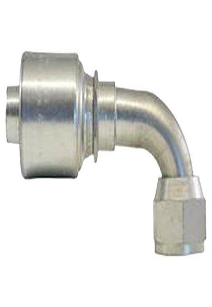 GlobalSpiral Couplings Gates 16GS-16FJX90S, Female JIC 37° Flare Swivel, Zinc Plated Carbon Steel, 5.67", 90° Bent Tube, 1" ID