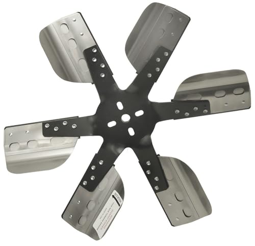 Heavy Duty Derale 17617 Fan Blade Series 1000 17" Stainless Steel Flex Fan Reverse Rotation , Black