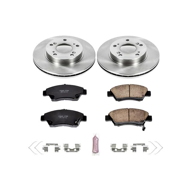 POWERSTOP Autospecialty KOE2389 Front Replacement Brake Kit-OE Brake Rotors & Ceramic Brake Pads For Honda Civic 2006-2011 [Model Specific]