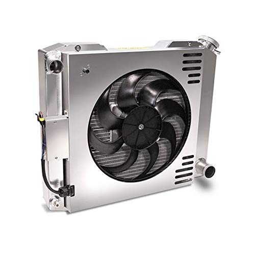 Slim-Fit PFM Radiator, Universal Series, 21-13/32 in W x 18-1/2 in H x 4 in D, Single Pass, Driver Side Inlet, Passenger Side Outlet, Aluminum, Natural, Manual Transmission, Each