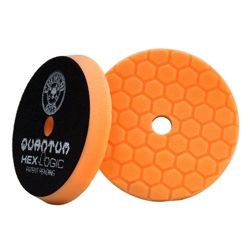Chemical Guys Hex-Logic BUFX112HEX6 Quantum Medium-Heavy Cutting Pad, Orange (6.5 Inch Pad Made for 6 Inch Backing Plates)