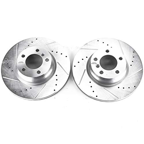 Power Stop EBR1445XPR Front Brake Rotor Pair Drilled and Slotted For BMW 228i, 228i xDr, 328i, 328i xDrive, 330e, 428i, 428i Gran Co, 428i xDrive, 428i xDrive Gran C [Model Specific]