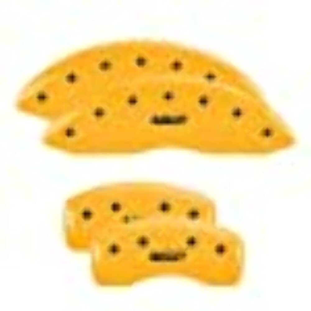 MGP Yellow Powder Coat Finish Caliper Covers 54013SMGPYL, Black Characters, Set of 4