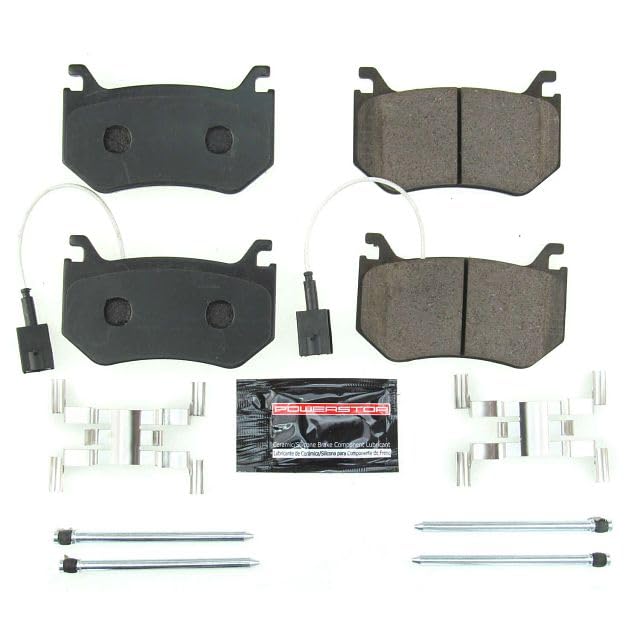 Power Stop Z23-2043 Z23 Evolution Sport Carbon Fiber Infused Ceramic Brake Pads with Hardware For Alfa Romeo Giulia 2017-2023, Alfa Romeo Stelvio 2018-2021 [Model Specific]