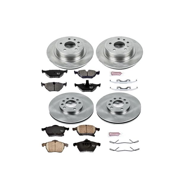 POWERSTOP Autospecialty KOE2808 Front and Rear Replacement Brake Kit-OE Brake Rotors & Ceramic Brake Pads For Saab 9-5 1999 [Model Specific]