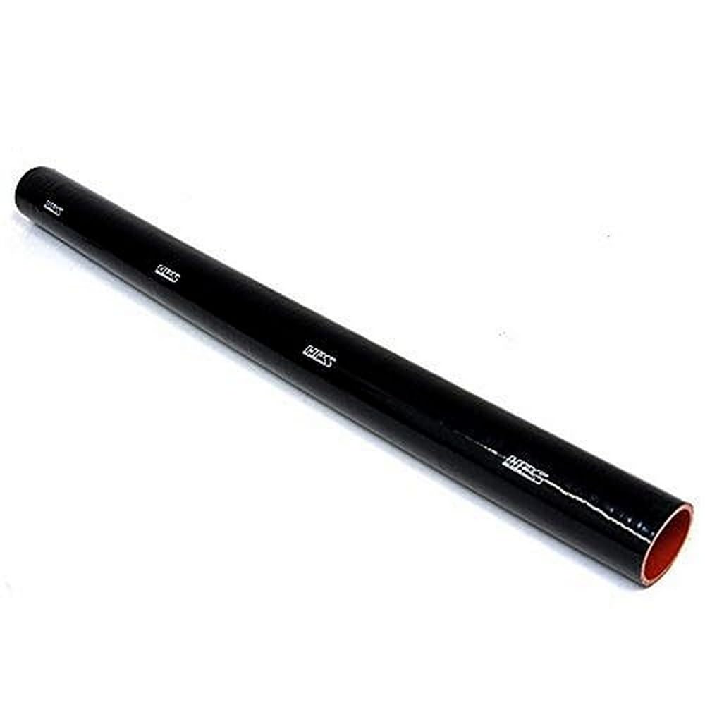 HPS High Temperature HTST-3F-025-BLK 4-Ply Reinforced Silicone Coolant Tube Hose, 75 psi Maximum Pressure, 3' Length, 1/4" ID, Black