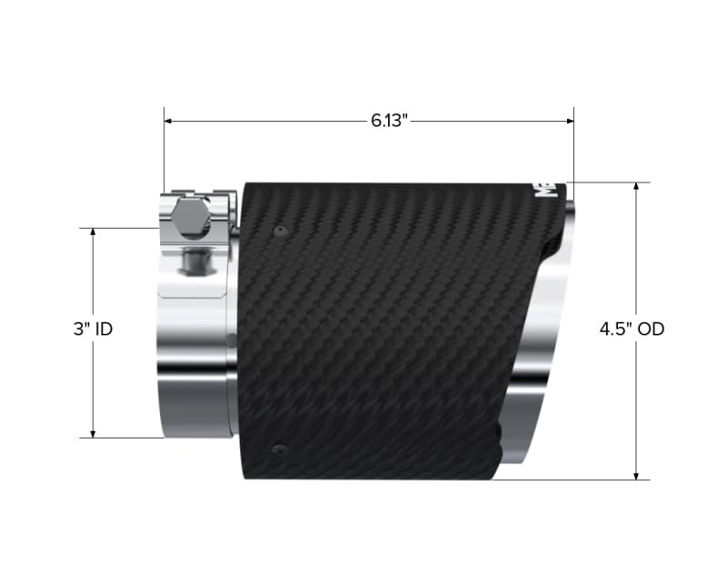 MBRP Carbon Fiber Universal Dual Wall Tip 4.5in OD/3in Inlet/6.13in L