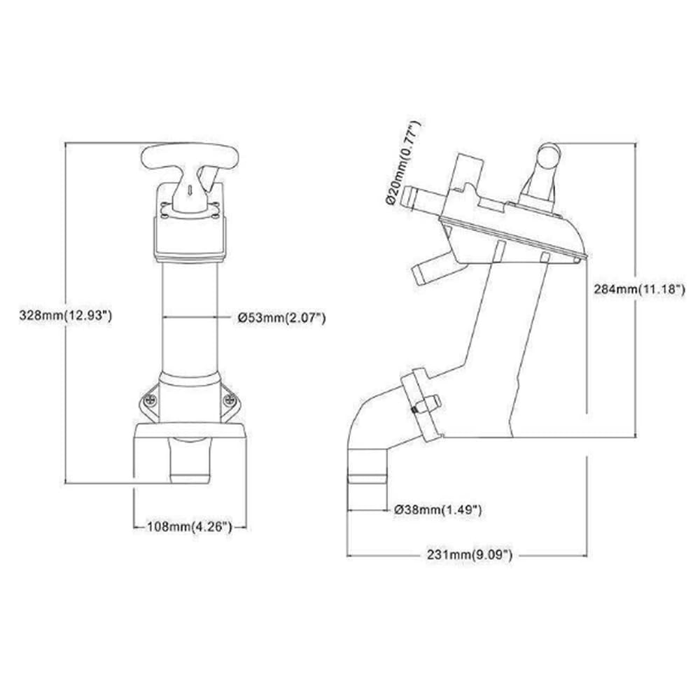 Replacement Hand Pump Assembly Jabsco 29040-3000, Twist 'N' Lock Manual Marine Toilets, Fits Jabsco 29090 & 29120 Marine Toilet