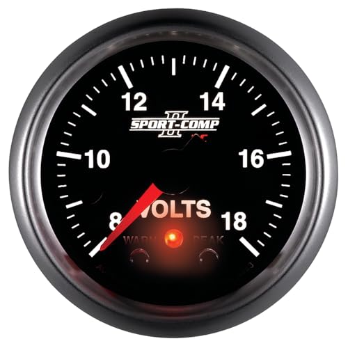 Auto Meter Sport-Comp II 2-1/16" 8-18V Full Sweep Electric Voltmeter Gauge 3683