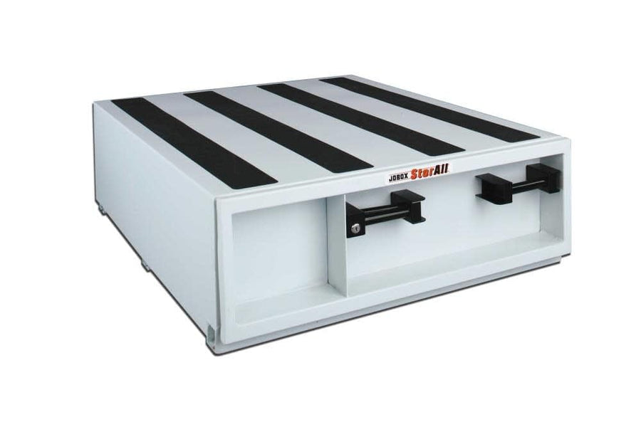 JOBOX StorAll 667980 13" Tall Heavy-Duty Steel Drawer Storage (33"W x 13"H x 48"L) - 9" Deep Drawer, White