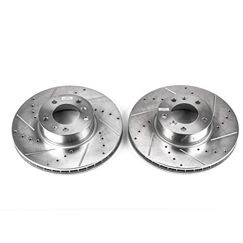 Power Stop Front EBR421XPR Drilled & Slotted Rotor Pair For BMW 540i, BMW 7, BMW 740i, BMW 740iL, BMW 850CSi, BMW 85, BMW 850i [Model Specific]