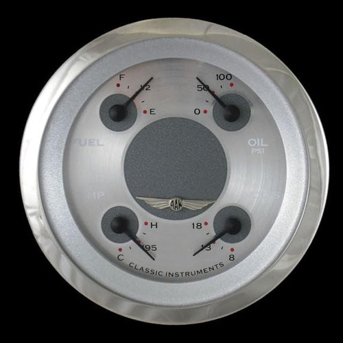 AW73SRC Classic Instruments All American 3 3/8" Quad Gauge 75-10 Ohm
