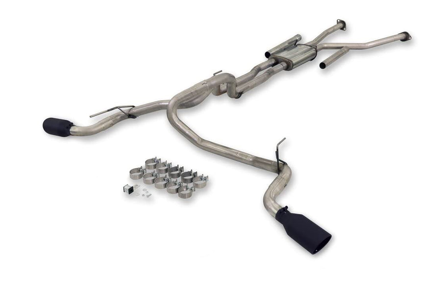 Flowmaster 718142 Cat-Back FlowFX Exhaust Kit 2.5 Inch Dual Side Exit 409 Stainless Steel 4.5 Inch Black Ceramic Tips Compatible with 2022-2023 Toyota Tundra 3.5L V6 2 & 4WD All Wheelbases