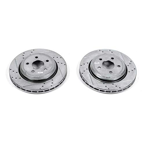 Power Stop AR83079XPR Evolution Rear Drilled & Slotted Rotor Pair For Dodge Durango 2018-2021, Dodge Durango 2023-2024, Jeep Grand Cherokee 2012-2021 [Model Specific]