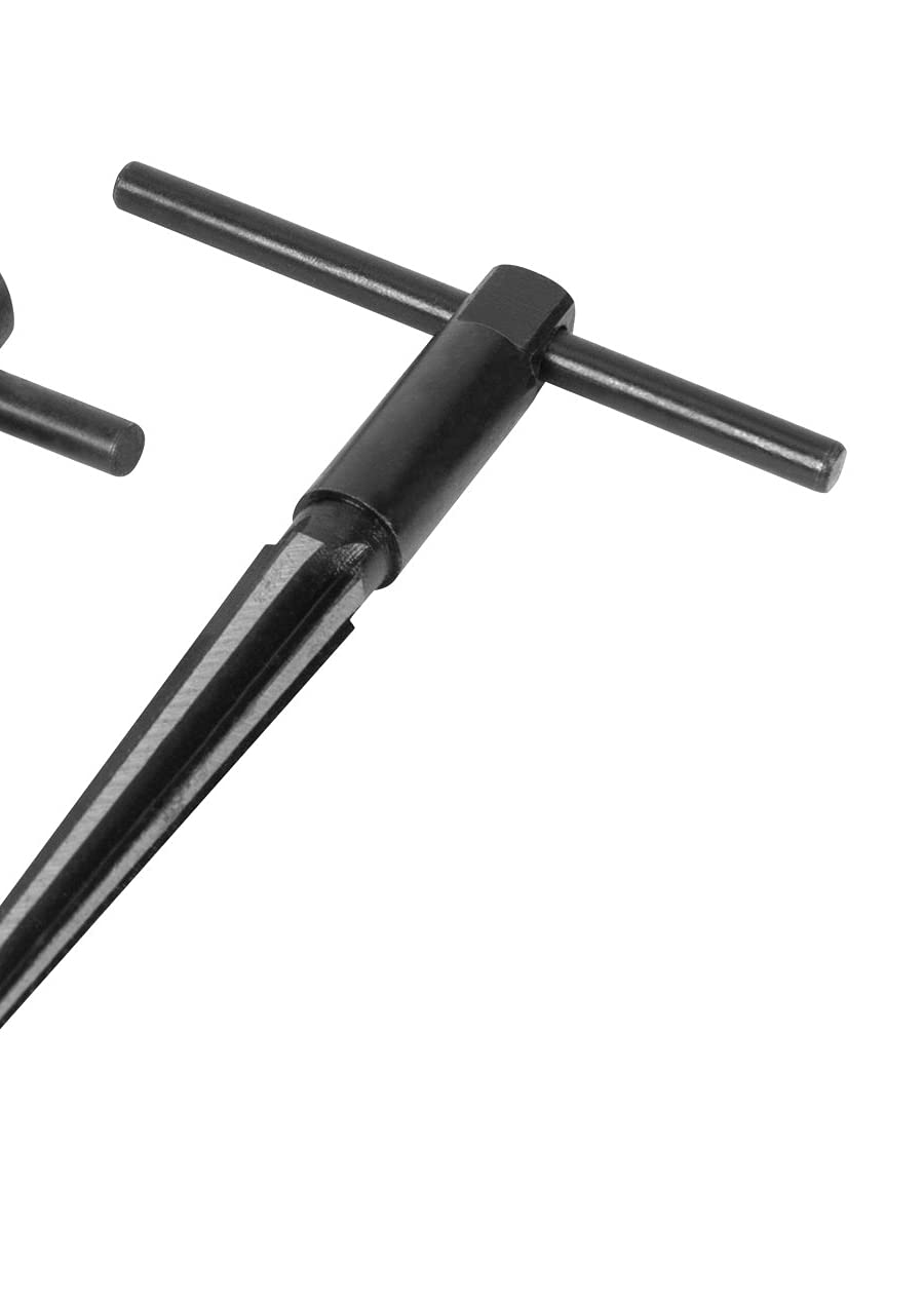 W2967 Performance Tool Tapered Reamer Set with T-Handle and Carbon Steel Construction to Align Holes or Remove Burrs from Pipe, Tubes, and More (2-Piece), Black