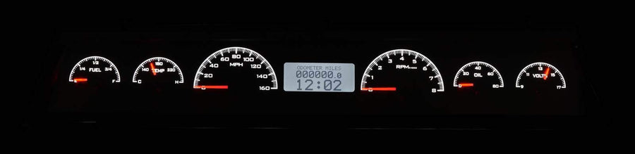 Dakota Digital Analog Dash Gauges 66 67 Chevy Chevelle EL Camino Black Alloy White VHX-66C-CVL-K-W