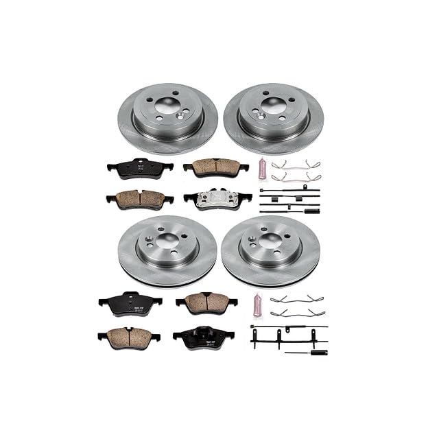 Power Stop Autospecialty KOE6296 Front and Rear Replacement Brake Kit-OE Brake Rotors & Ceramic Brake Pads For Mini Cooper 2007-2008 [Model Specific]