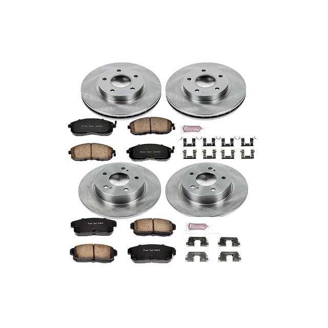 POWERSTOP Autospecialty KOE2705 Front and Rear Replacement Brake Kit-OE Brake Rotors & Ceramic Brake Pads For Nissan Maxima 2001 [Model Specific]