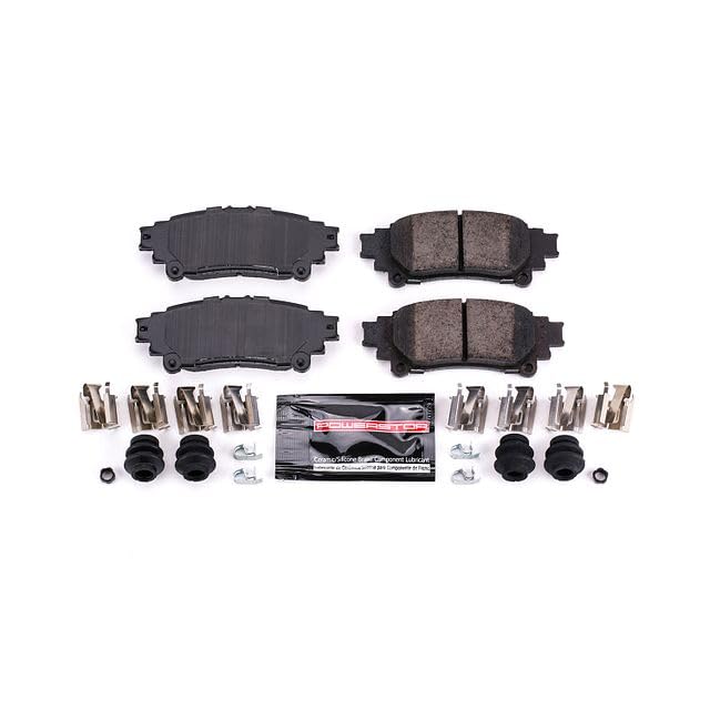 Power Stop Z23-1391 Z23 Sport Carbon Fiber Infused Ceramic Brake Pads Rear with Hardware For Lexus RX350, Lexus RX450h, Toyota Highlander, Toyota Mirai, Toyota Prius V, Toyota Sienna [Model Specific]