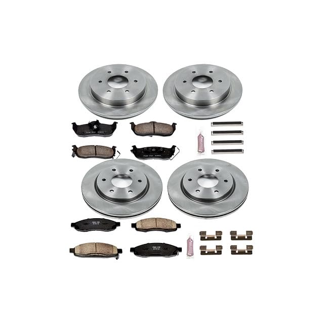 POWERSTOP Autospecialty KOE212 Front and Rear Replacement Brake Kit-OE Brake Rotors & Ceramic Brake Pads