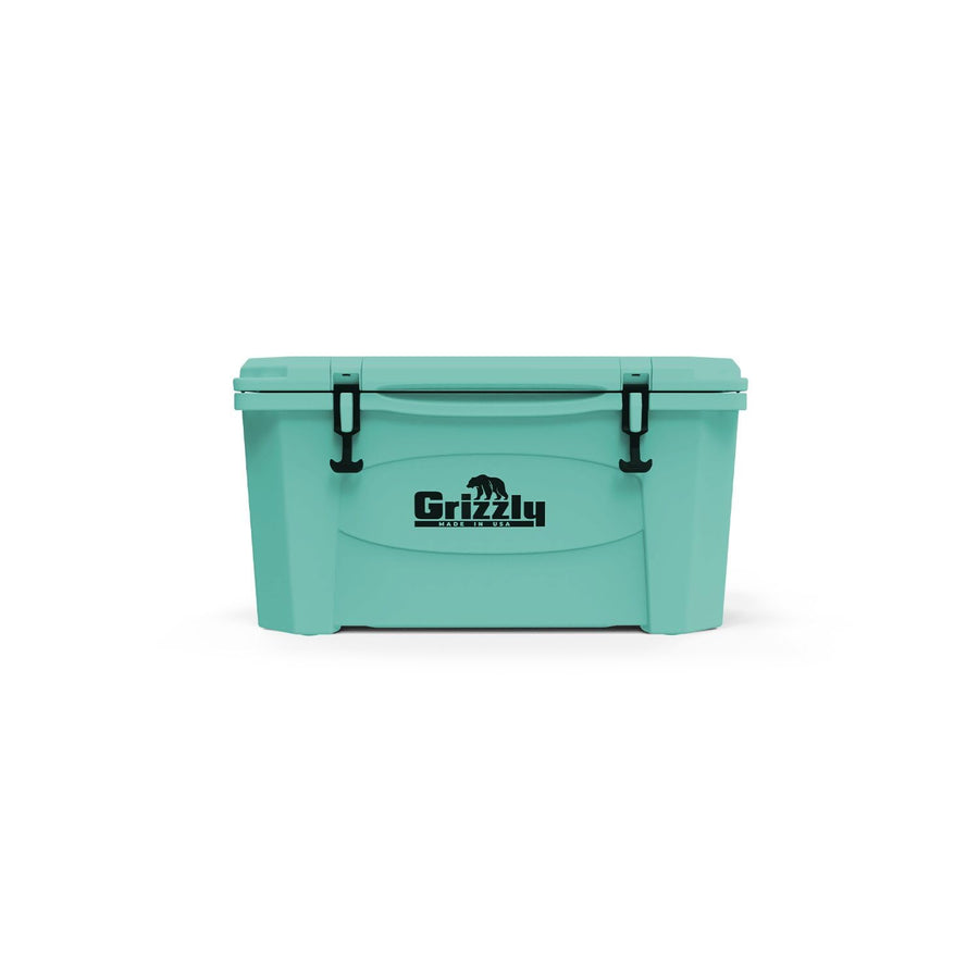 45 Cooler Grizzly | 45 qt Ice Chest Durable Rotomolded Insulated | Made in The USA | Warranty for Life | for Beach Boat Camping Fishing Hunting | G45 | Seafoam