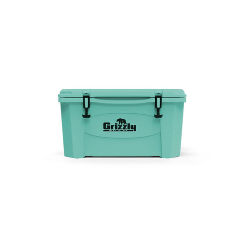 45 Cooler Grizzly | 45 qt Ice Chest Durable Rotomolded Insulated | Made in The USA | Warranty for Life | for Beach Boat Camping Fishing Hunting | G45 | Seafoam