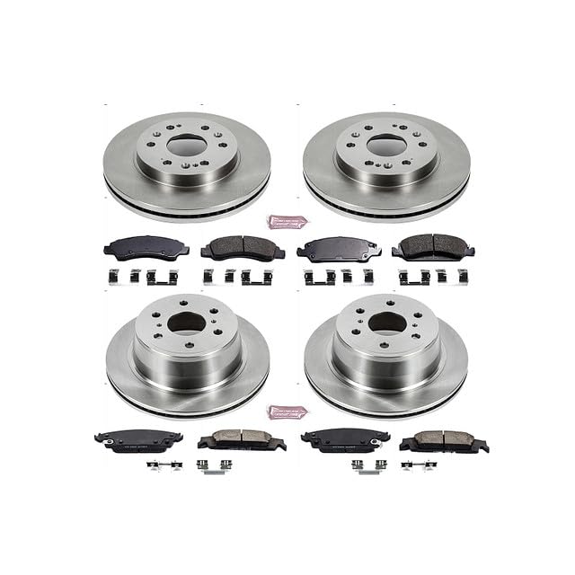 Brake Kit POWERSTOP For Cadillac Escalade Chevy Silverado 1500 Suburban Tahoe GMC Sierra 1500 Yukon Autospecialty Front and Rear Replacement OE Brake Rotors & Ceramic Brake Pads KOE6560
