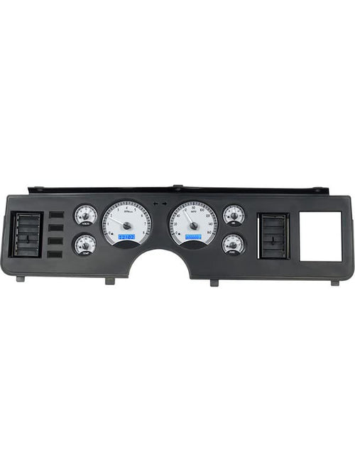 Dakota Digital VHX-79F-MUS-S-B Ford Mustang 79-86 Analog Dash Gauge Silver Alloy Blue