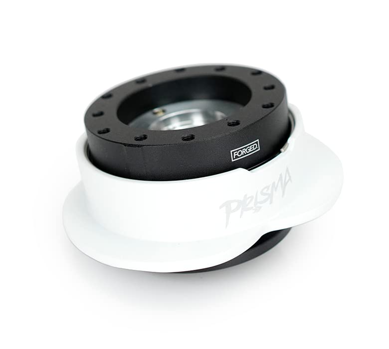 NRG Innovations Steering Wheel Quick Release Kit Adapter NRG-SRK-143BK-WT Black Body/White Heart Ring 6x70mm & 6x74mm Bolt Pattern