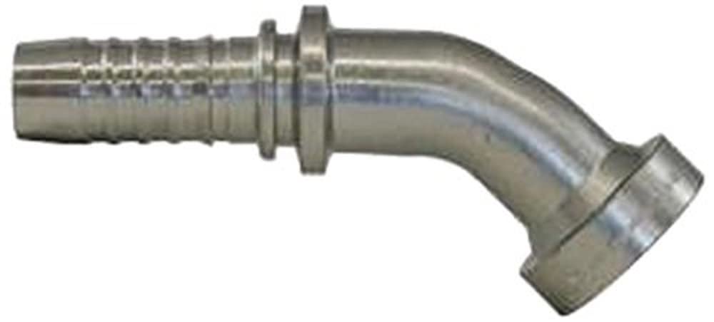 GlobalSpiral Couplings Gates 12GS-16FLC45-035, Caterpillar Style O-Ring Flange, Zinc Plated Carbon Steel, 5.24", 45° Bent Tube, 3/4" ID