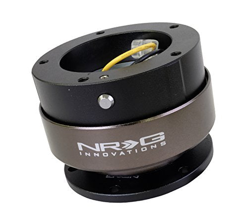 NRG Innovations Racing Style Gen 2.5 Steering Wheel Quick Release Hub, Two-way 5-Hole Style Adapter, 6x70 and 6x74mm Bolt Patterns, Black, NRG-SRK-350BK