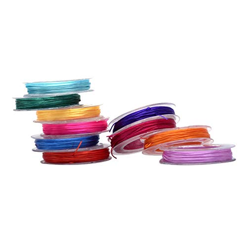 10 Rolls JEWELEADER 110 Yards Elastic String, Crystal Elastic Thread 0.5mm Stretch Bead String Cord Mixed Color for Crafts Jewelry Making Bracelets Sewing Gemstone Beading Garden Plants Tying
